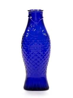 Bouteille irrégulier bleu verre 1 L Fish&fish - SERAX Best
