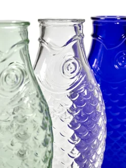 Bouteille irrégulier bleu verre 1 L Fish&fish - SERAX Best