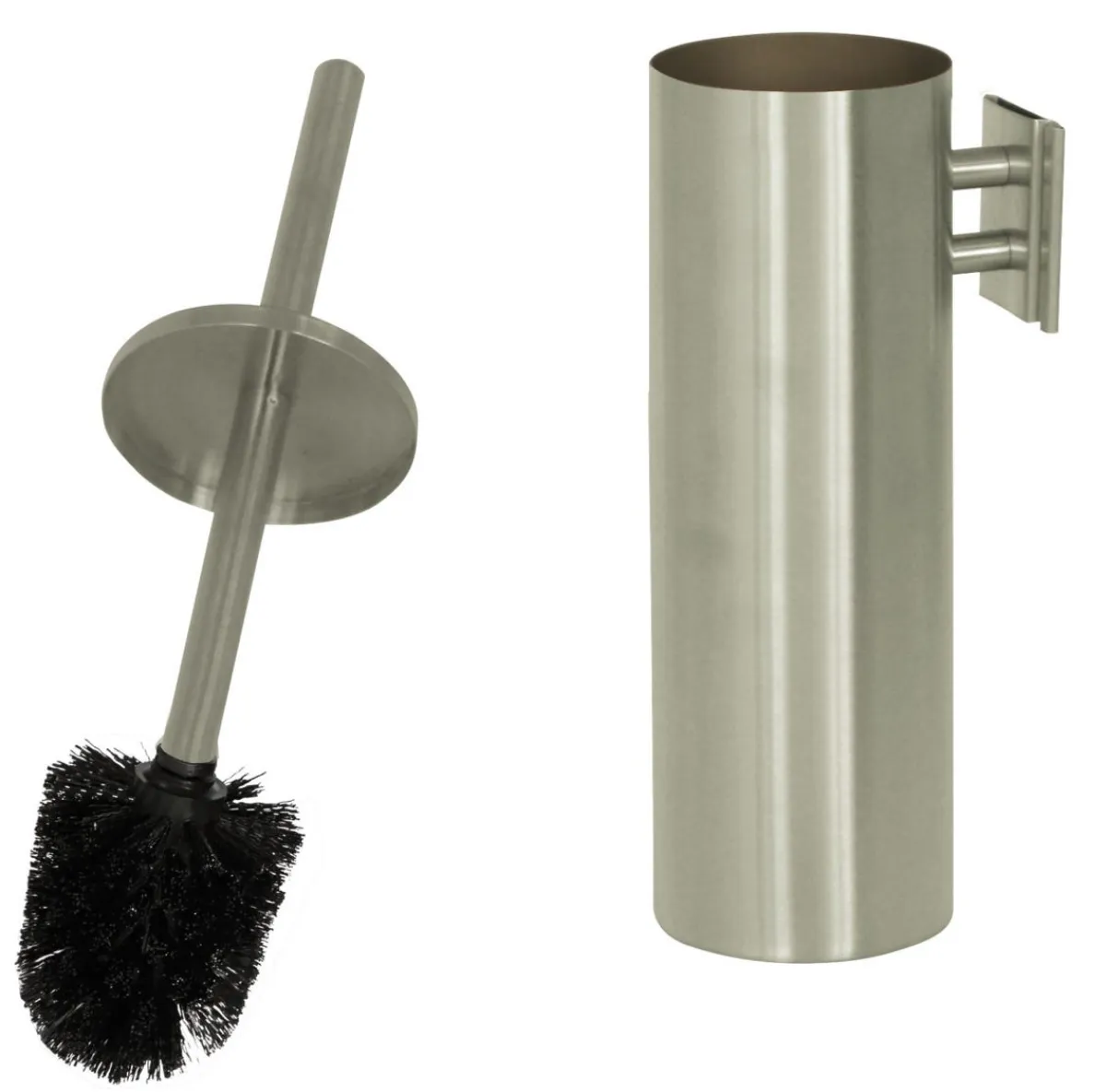 Brosse wc rond argent inox - PROBBAX Outlet
