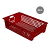 GILAC Caisse ajourée emboîtable empilable Sans couvercle blanc plastique 59x38,5x12 cm 22 L fond ajouré parois ajourées Outlet