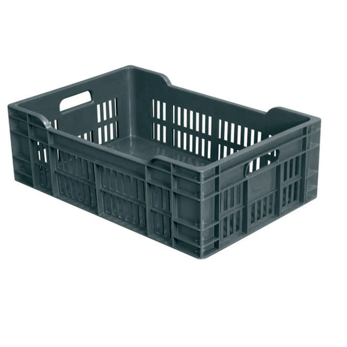 GILAC Caisse ajourée fond plein Sans couvercle gris plastique 60x40x20 cm 40 L fond plein parois ajourées New