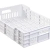 Caisse ajourée Sans couvercle blanc plastique 60x40x13,5 cm 25 L fond ajouré parois ajourées - GILAC Online
