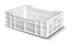 GILAC Caisse ajourée Sans couvercle blanc plastique 60x40x20 cm 40 L fond ajouré parois ajourées New