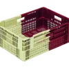 GILAC Caisse ajourée Sans couvercle bordeaux plastique 60x40x19,1 cm 35 L fond ajouré parois ajourées
