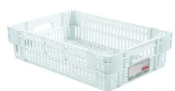 GILAC Caisse ajourée Sans couvercle blanc plastique 60x40x14,6 cm 27 L fond ajouré parois ajourées Hot