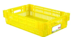 GILAC Caisse ajourée Sans couvercle bleu plastique 60x40x14,6 cm 27 L fond ajouré parois ajourées Outlet