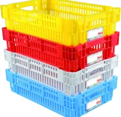 GILAC Caisse ajourée Sans couvercle bleu plastique 60x40x14,6 cm 27 L fond ajouré parois ajourées Outlet