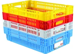 Caisse ajourée Sans couvercle rouge plastique 60x40x14,6 cm 27 L fond ajouré parois ajourées - GILAC Sale