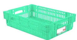 GILAC Caisse ajourée Sans couvercle vert plastique 60x40x14,6 cm 27 L fond ajouré parois ajourées Best