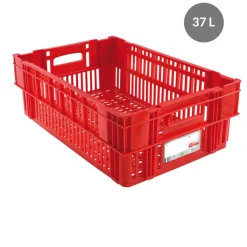 GILAC Caisse de liaison froide Sans couvercle rouge plastique 60x40x19,7 cm 37 L fond ajouré parois ajourées Discount
