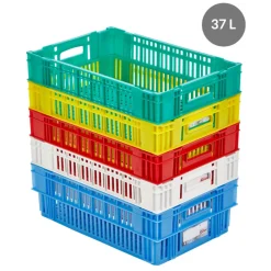 GILAC Caisse de liaison froide Sans couvercle rouge plastique 60x40x19,7 cm 37 L fond ajouré parois ajourées Discount
