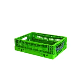 GILAC Caisse pliable vert plastique 40x30x12 cm 11 L fond ajouré parois ajourées Outlet
