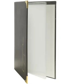 SECURIT Carte des vins rectangulaire noir 10 vues ajoutables Basic Online