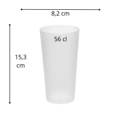 Carton 270 gobelets réutilisables givrés polypropylène (pp) 56 cl - Aucune Hot