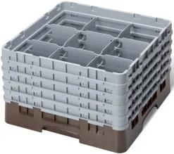 CAMBRO Casier de lavage 9 compartiments 50x50x22,5 cm 14,8 cm 17,4 cm Camrack Online
