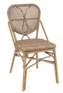 FLEXMOB Chaise de terrasse rotin noisette 87x46x56 cm Dax Clearance