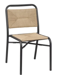 FLEXMOB Chaise d'extérieur noir 84,5x50x60 cm Fernand Outlet