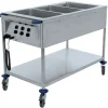 B.PRO Chariot bain-marie 3 cuves GN 1/1 inox 127,6x74,4x93,3 cm 2,1 kW 230v New