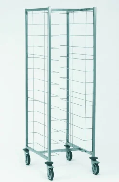 TOURNUS Chariot cafétéria inox 2 colonnes 12 plateaux entrée dos à dos Outlet
