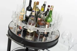 Chariot à champage et à liqueur wengé Roma Ronde - ZEPE Outlet