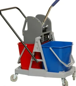 THOMAS Chariot de ménage avec presse 2 seaux gris 17,5 L Hot