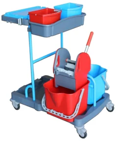 THOMAS Chariot de ménage avec presse 2 seaux gris 22 L Hot