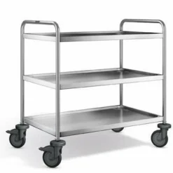 B.PRO Chariot de service inox 3 niveaux 90x60x95 cm 120 kg