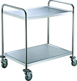 PRO.COOKER Chariot de service inox 2 niveaux 85,5x53,5x92,5 cm 80 kg