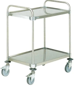 TOURNUS Chariot de service inox 2 niveaux 109,5x69,5x96 cm 100 kg