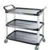 Chariot de service plastique noir 3 niveaux 102,2x50,5x96 cm 90 kg - PRO.COOKER Hot