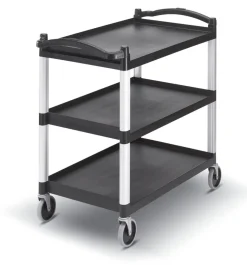 Chariot de service plastique noir 3 niveaux 101,5x54x95 cm 180 kg - CAMBRO Hot