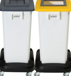 Chariot de tri sélectif plastique noir - PROBBAX