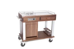 ZEPE Chariot à flamber marron bois Outlet