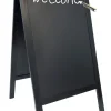 SECURIT Chevalet de trottoir rectangulaire noir 125x69x56,5 cm Woody Discount