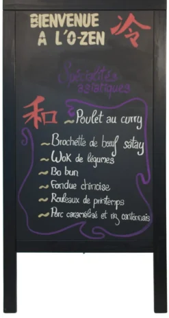 SECURIT Chevalet de trottoir rectangulaire noir 125x69x56,5 cm Woody Discount