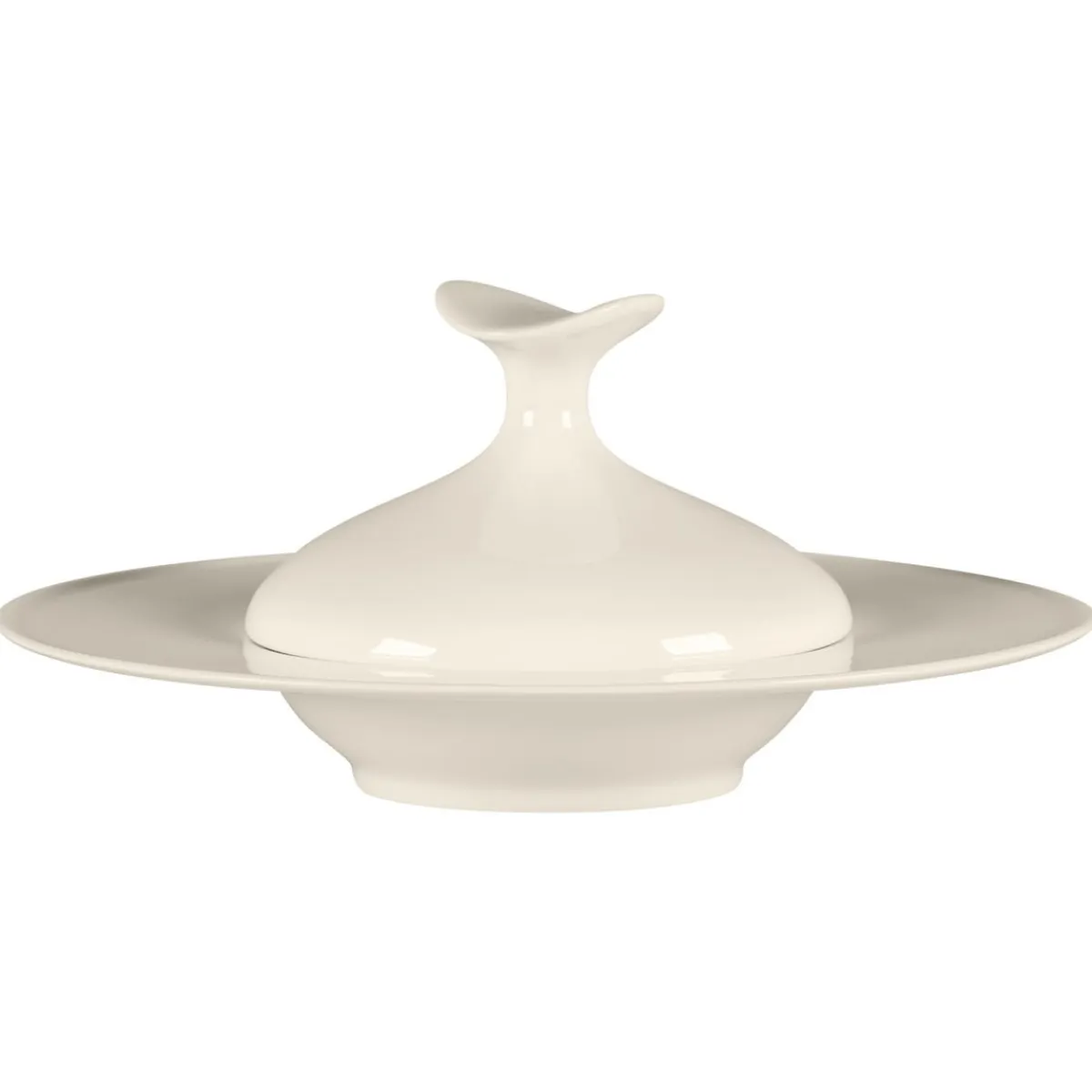 Cloche pour assiette creuse gourmet rond blanc porcelaine bone china Ø 14 cm Bravura - RAK Discount