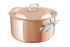 Cocotte avec couvercle cuivre inox inox 18/10 Sans revêtement Avec couvercle Ø 24 cm 13,5 cm 3,2 L M'6s - MAUVIEL Discount
