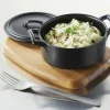 REVOL Cocotte avec couvercle ovale noir porcelaine culinaire 13,5x12,2 cm Belle Cuisine Online