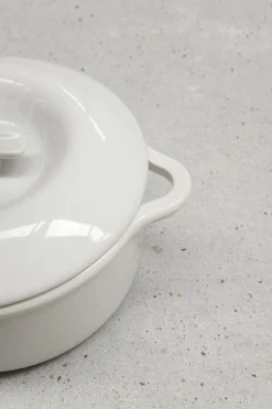 REVOL Cocotte avec couvercle pour induction rond Blanc albâtre porcelaine culinaire Ø 22 cm Bombance Clearance
