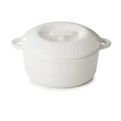 REVOL Cocotte avec couvercle pour induction rond Blanc albâtre porcelaine culinaire Ø 22 cm Bombance Clearance