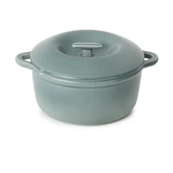 REVOL Cocotte avec couvercle pour induction rond Gris nuage porcelaine culinaire Ø 26 cm Bombance Discount