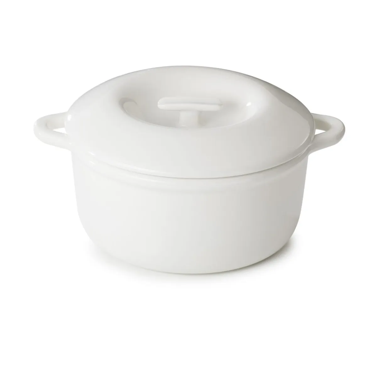 Cocotte avec couvercle rond Blanc albâtre porcelaine culinaire Ø 26 cm Bombance - REVOL