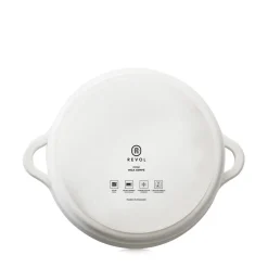 Cocotte avec couvercle rond Blanc albâtre porcelaine culinaire Ø 26 cm Bombance - REVOL