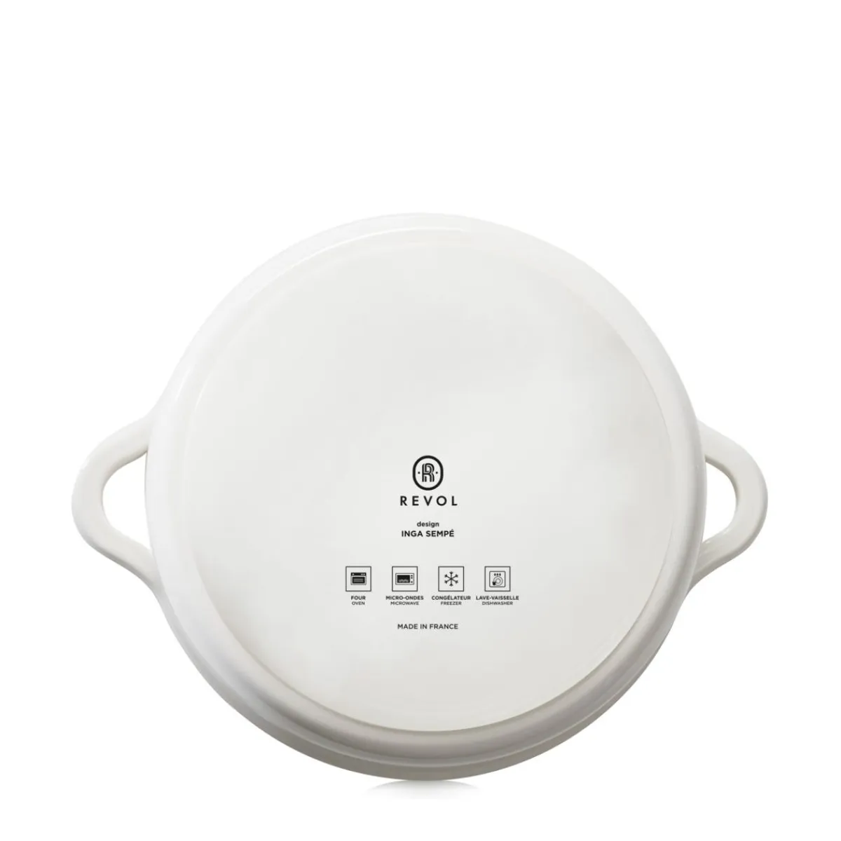 Cocotte avec couvercle rond Blanc albâtre porcelaine culinaire Ø 26 cm Bombance - REVOL