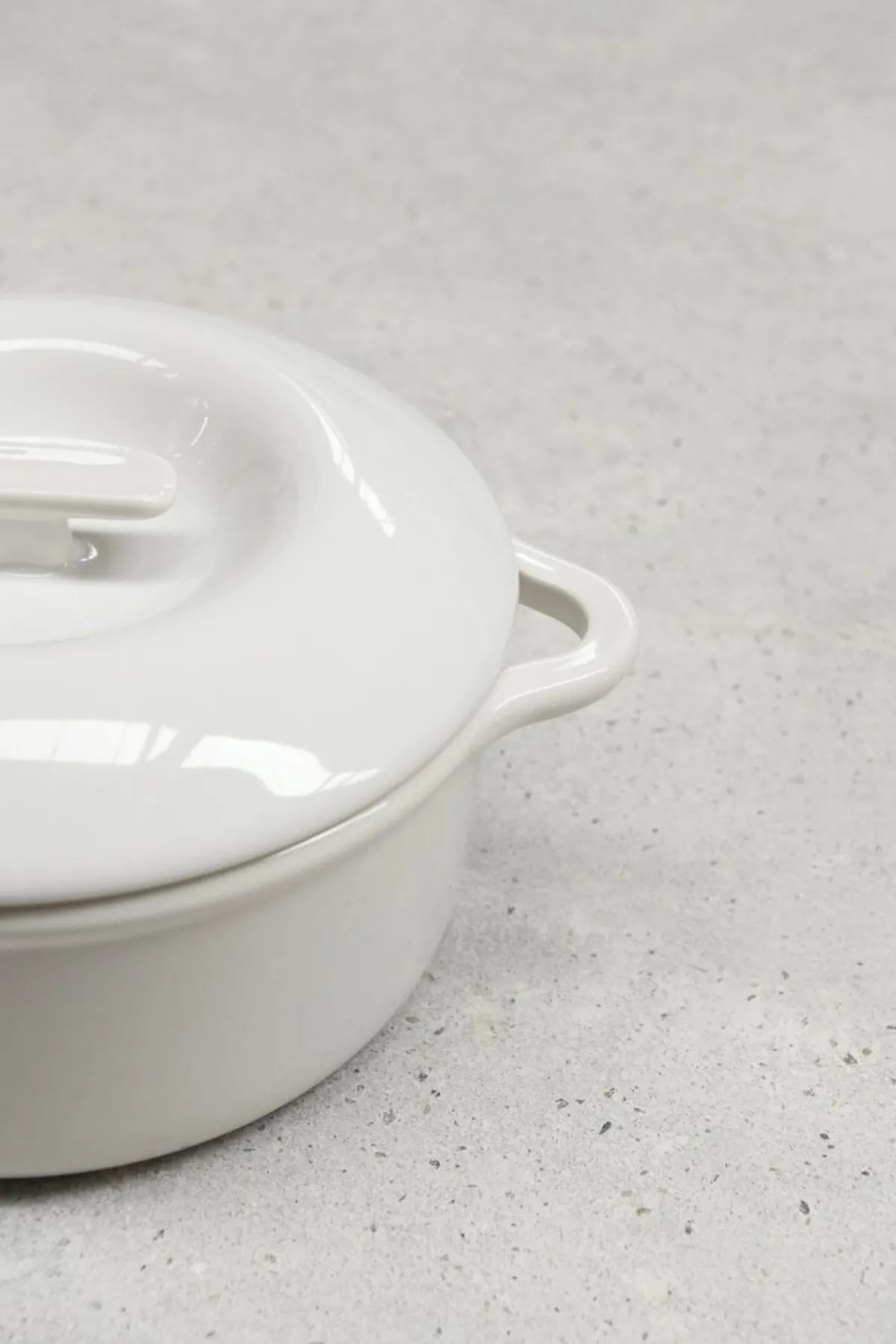 Cocotte avec couvercle rond Blanc albâtre porcelaine culinaire Ø 26 cm Bombance - REVOL