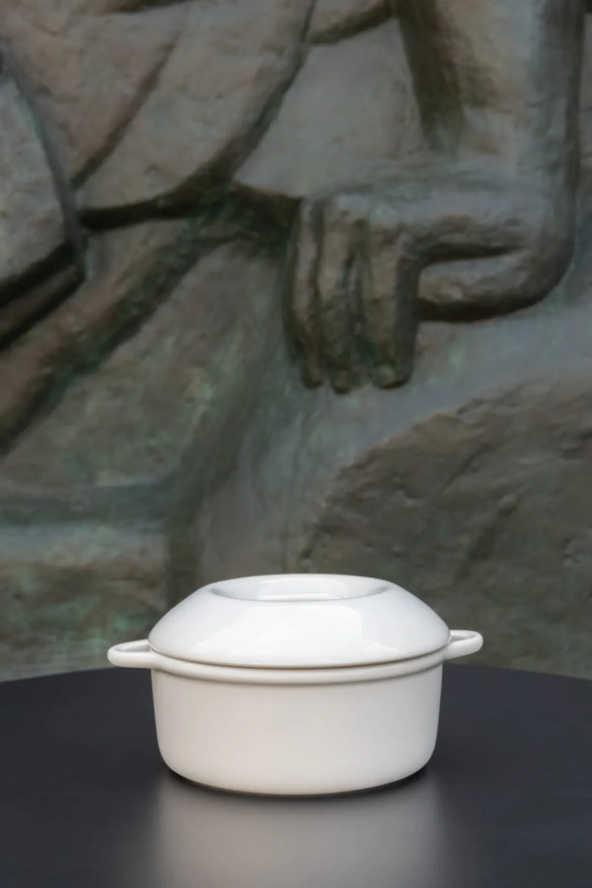 REVOL Cocotte avec couvercle rond Blanc albâtre porcelaine culinaire Ø 22 cm Bombance Hot