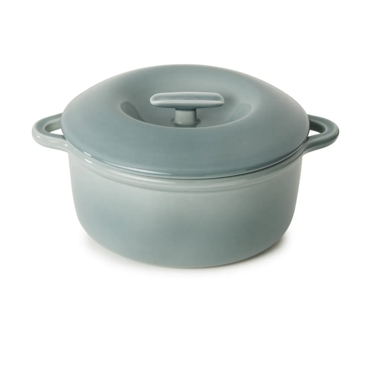 Cocotte avec couvercle rond Gris nuage porcelaine culinaire Ø 22 cm Bombance - REVOL Online