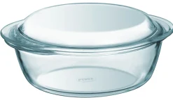 Cocotte avec couvercle rond transparent verre borosilicate Ø 21 cm - Aucune Best