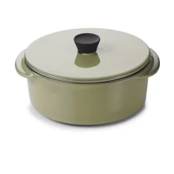 Cocotte avec couvercle rond vert porcelaine culinaire Ø 12 cm Caractère - REVOL Sale