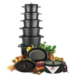 STAUB Cocotte fonte d'acier Sans revêtement Avec couvercle 31x25x16,7 cm 5,5 L New